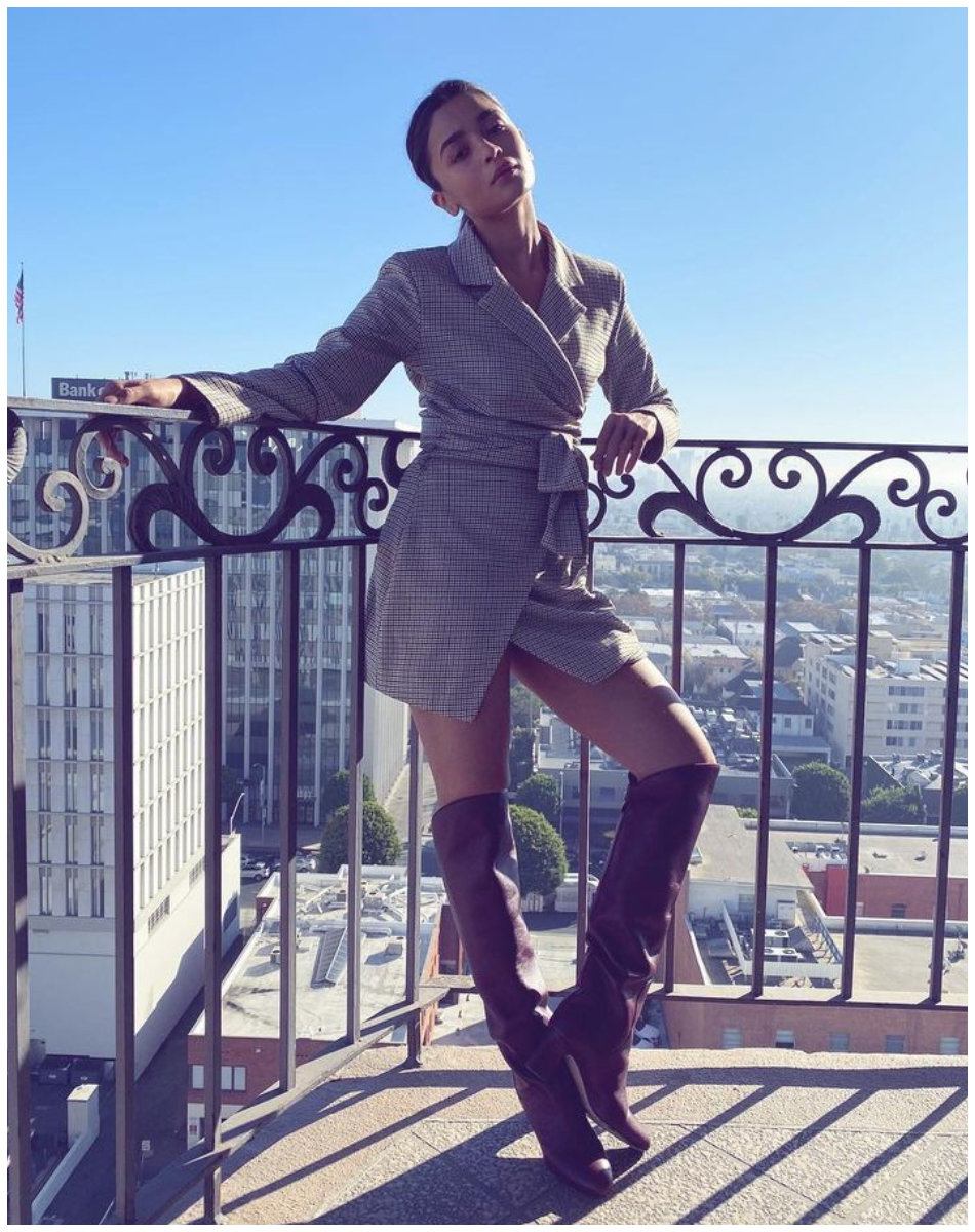 Blazer dress thigh outlet high boots