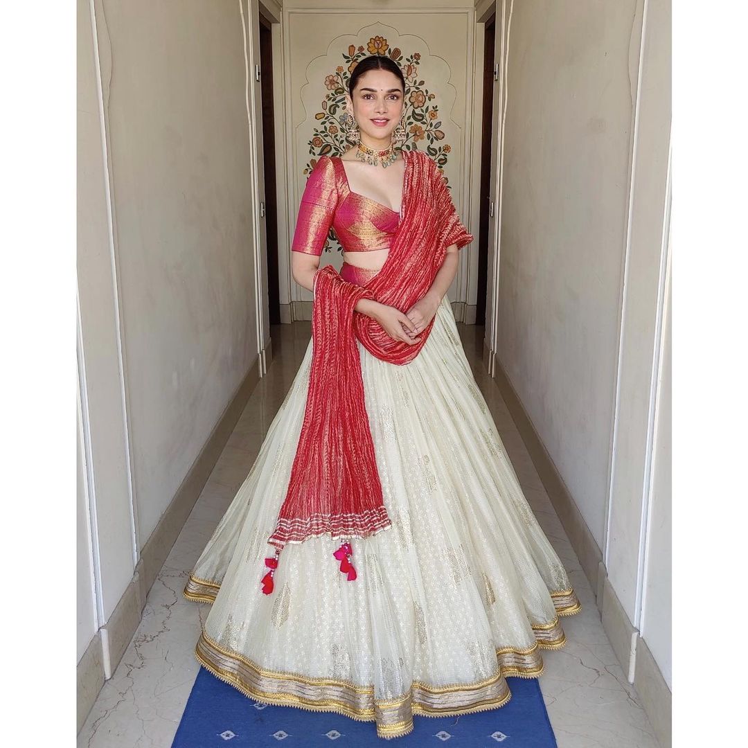 5 wedding-ready lehengas from Aditi Rao Hydari's traditional wear wardrobe  | Vogue India