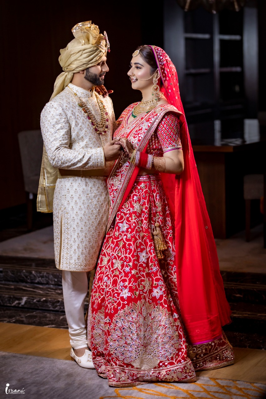 Coordinated Bride & Groom | Sherwani for men wedding, Indian wedding  couple, Desi wedding dresses