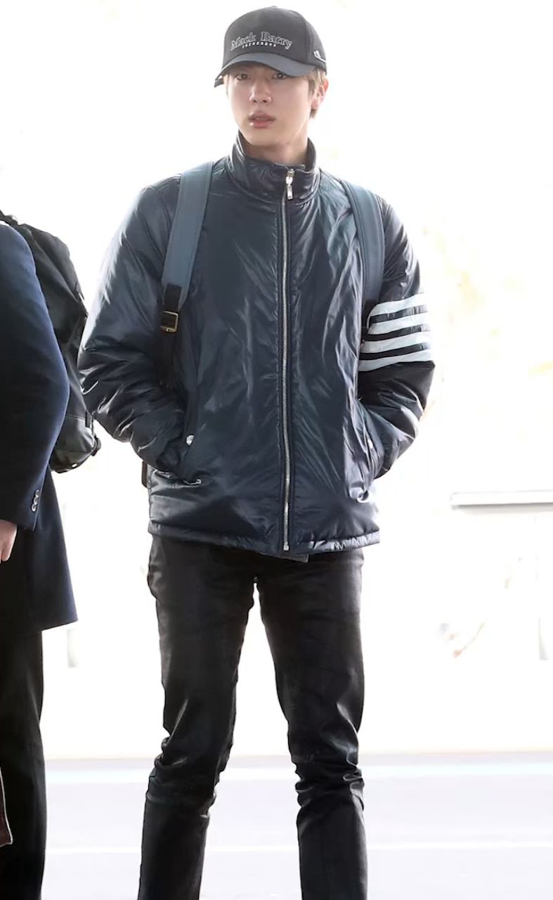 What's the brand of this black leather jacket by BTS Jin? : r/KpopFashion