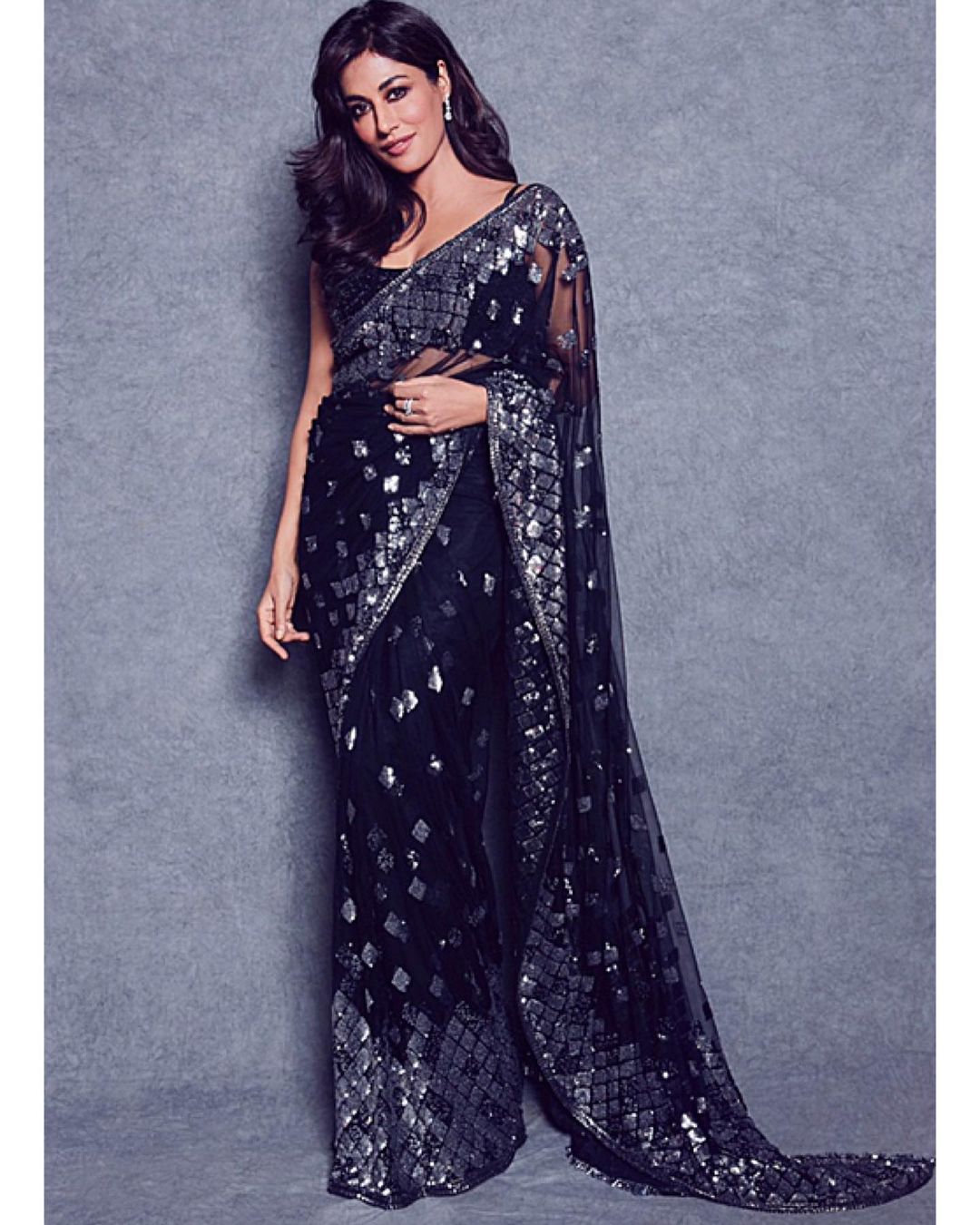 Black Half N Half Saree and Black Half N Half Sari online shopping