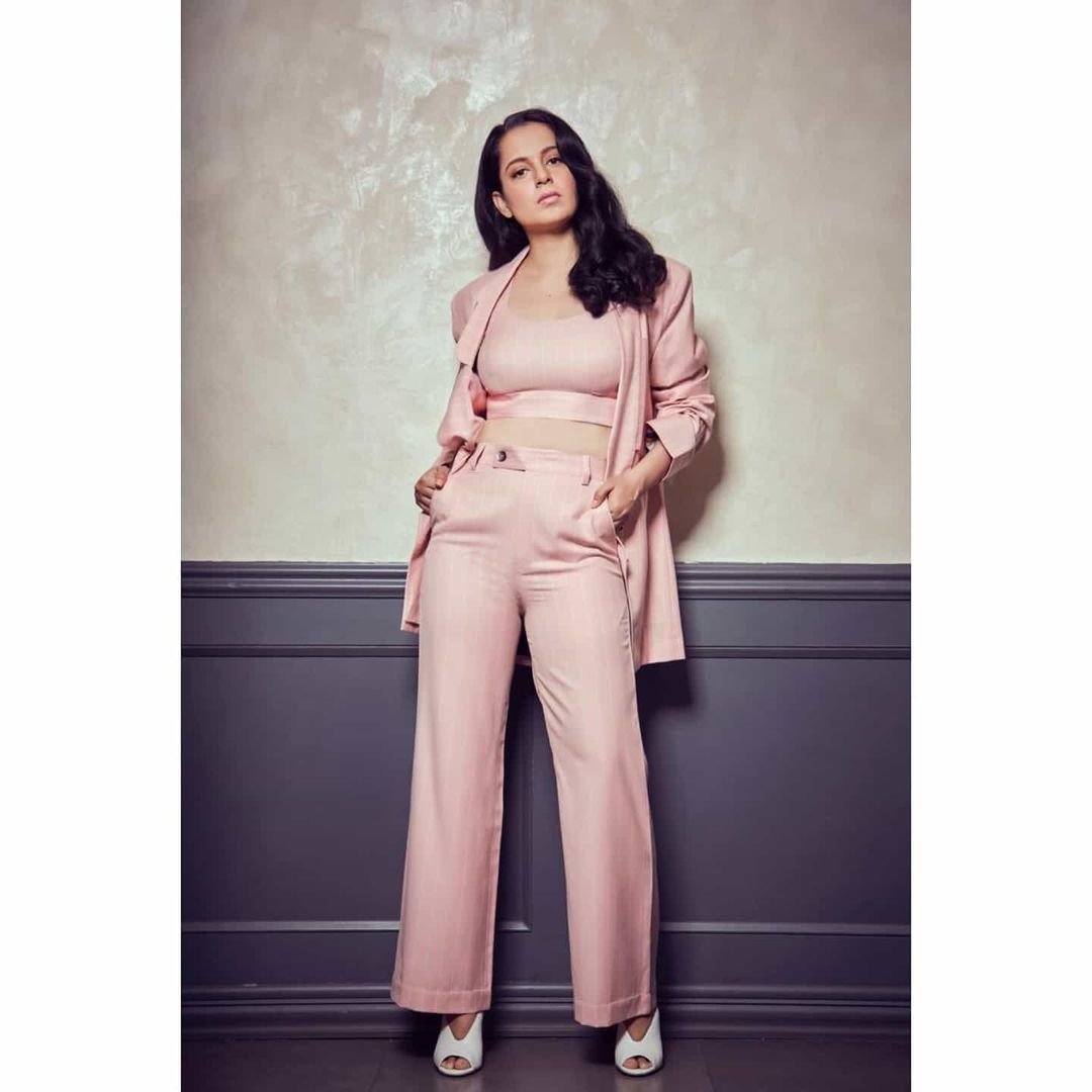 Kangana Ranaut's pantsuit has us convinced to go with the serene hues of  baby pink this season