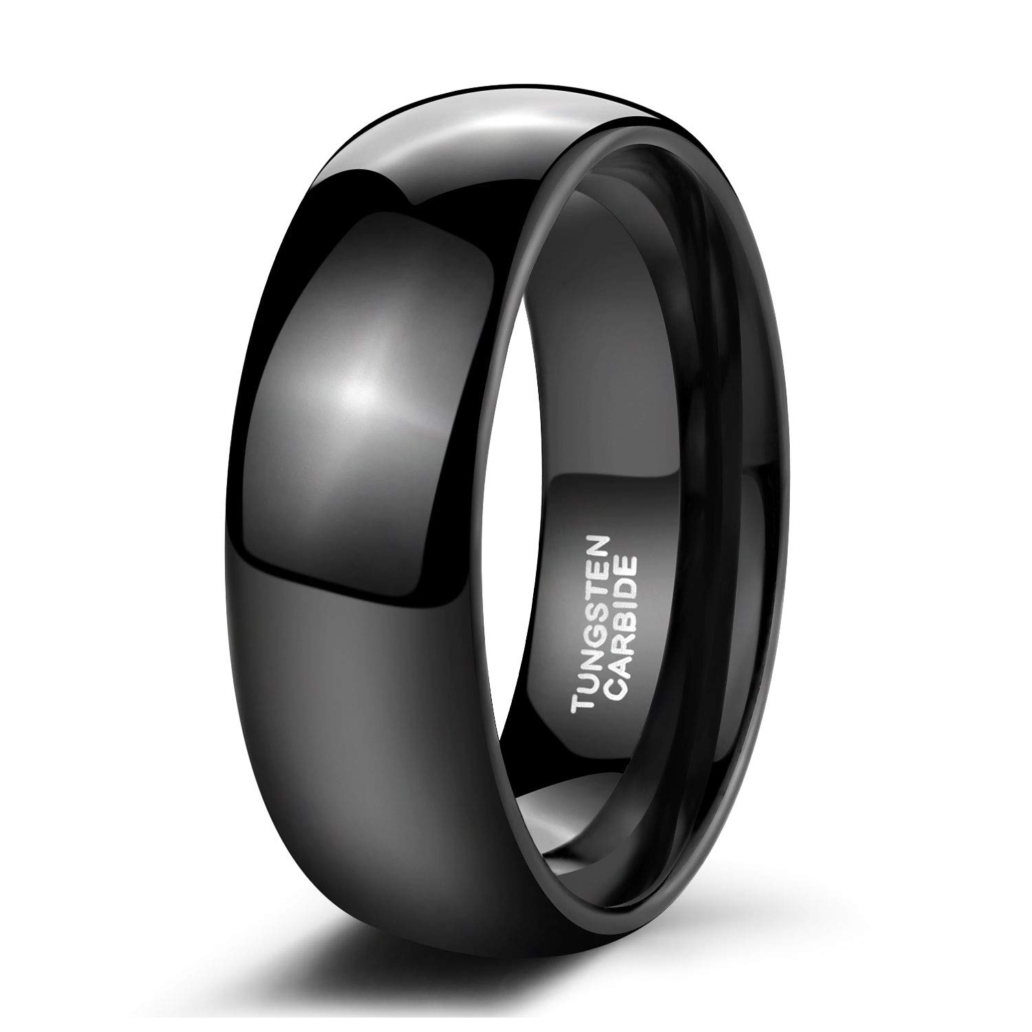 Jewlr Men's Black Tungsten Dome Ring