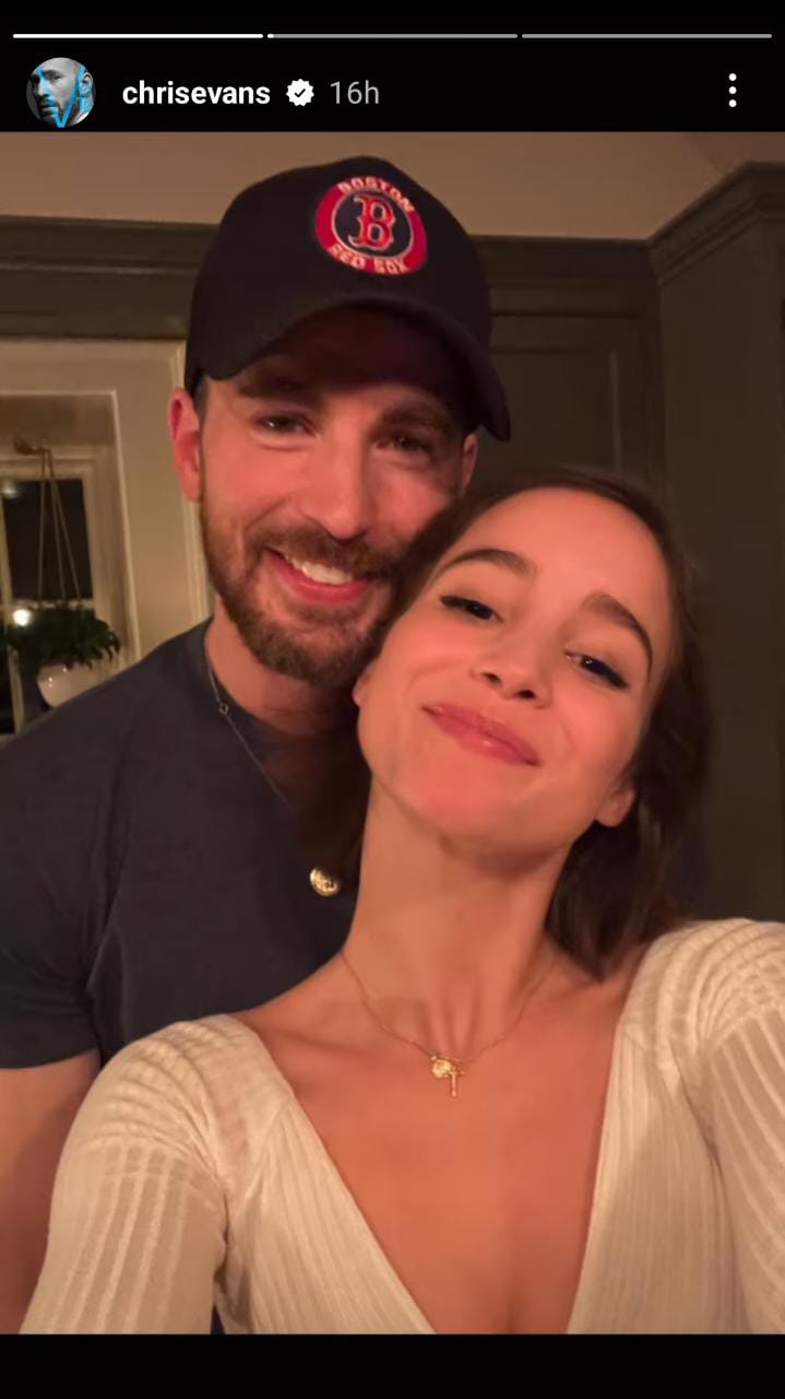 Chris Evans with girlfriend Alba Baptista (Images: Chris Evans Instagram)