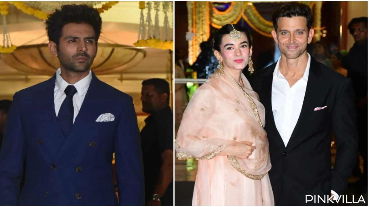 Hrithik Roshan, GF Saba Azad look radiant; Kartik Aaryan is suited up at Madhu Mantena-Ira Trivedi’s reception