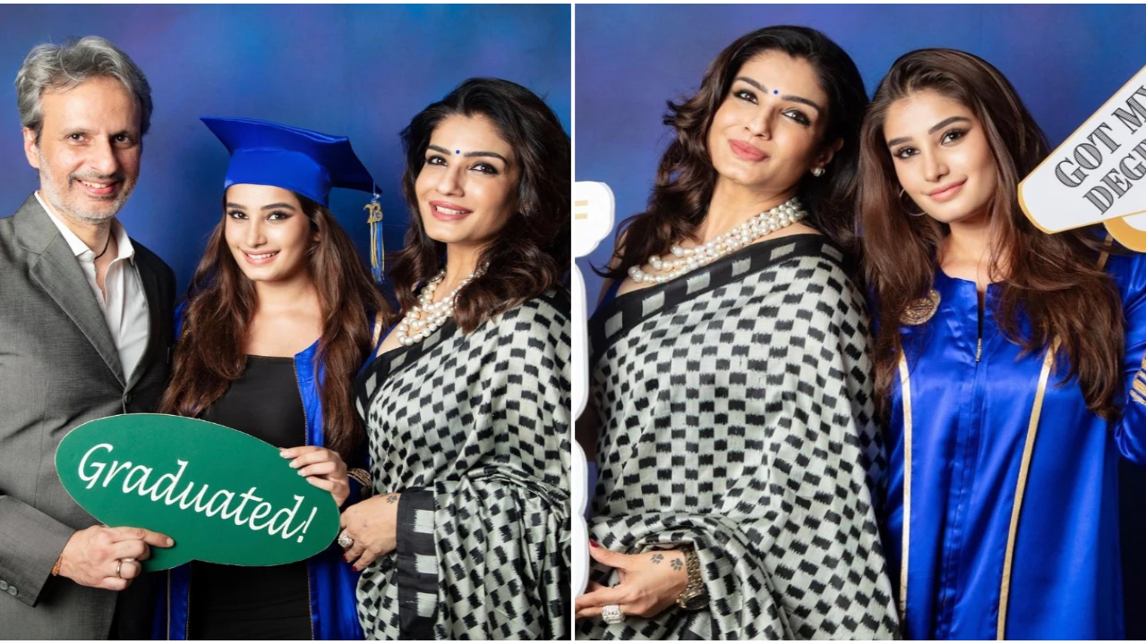 1280px x 720px - Raveena Tandon-Anil Thadani pose with daughter Rasha Thadani at high school  graduation in NEW PICS | PINKVILLA