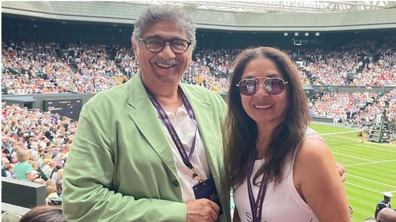 Neena Gupta uttrykker sin begeistring når hun deltar på Wimbledon-finalen for kvinner sammen med mannen sin;  sa «En drøm som gikk i oppfyllelse»