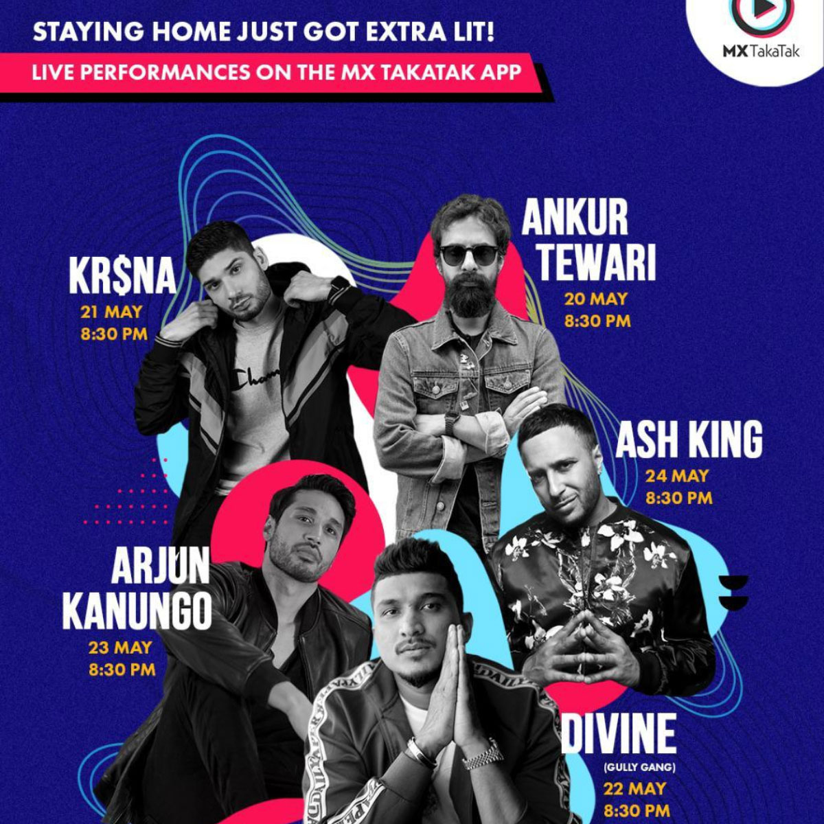 Divine, Arjun Kanungo and Ash King are all set to entertain fans with LIVE performances on MX TakaTak