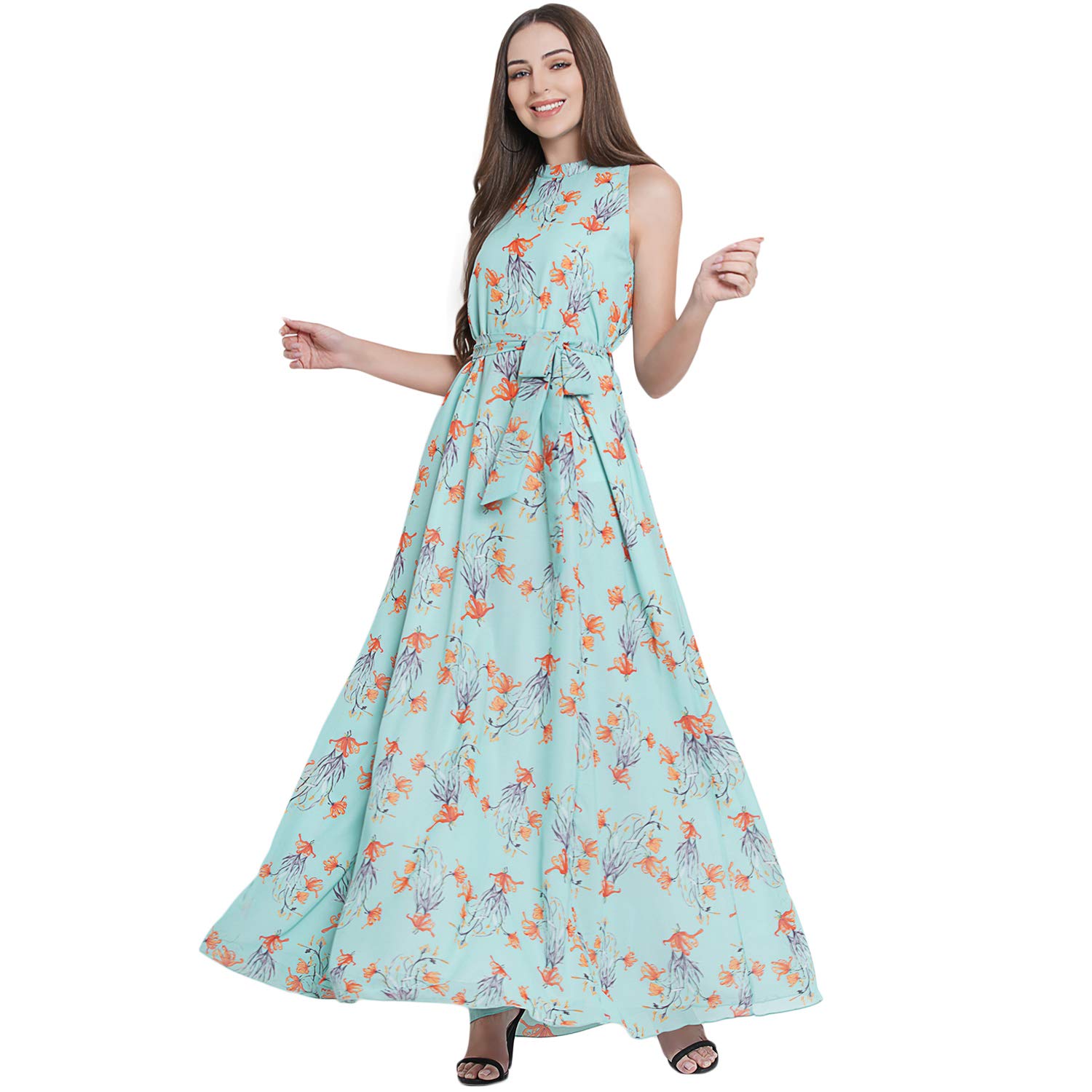 Laraib Fashion Girls 1 Piece | A-Line Maxi Gown | Floral Full Length Frock  Dress | Kids Dress (Blue-White, 4-5 Years) : Amazon.in: Clothing &  Accessories