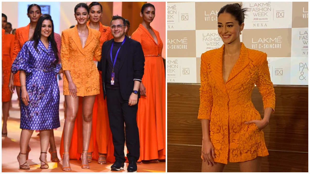 Ananya Panday in a Pankaj and Nidhi blazer dress.