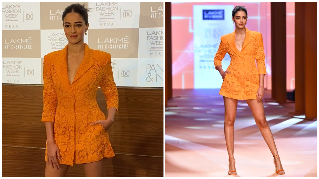 Ananya Panday as a showstopper for designers Pankaj and Nidhi.