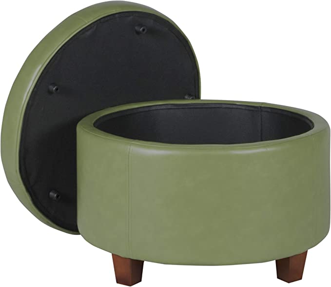 HomePop Ottoman with Lid - Moss Green