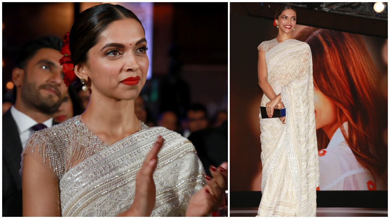 Deepika in an embellished saree