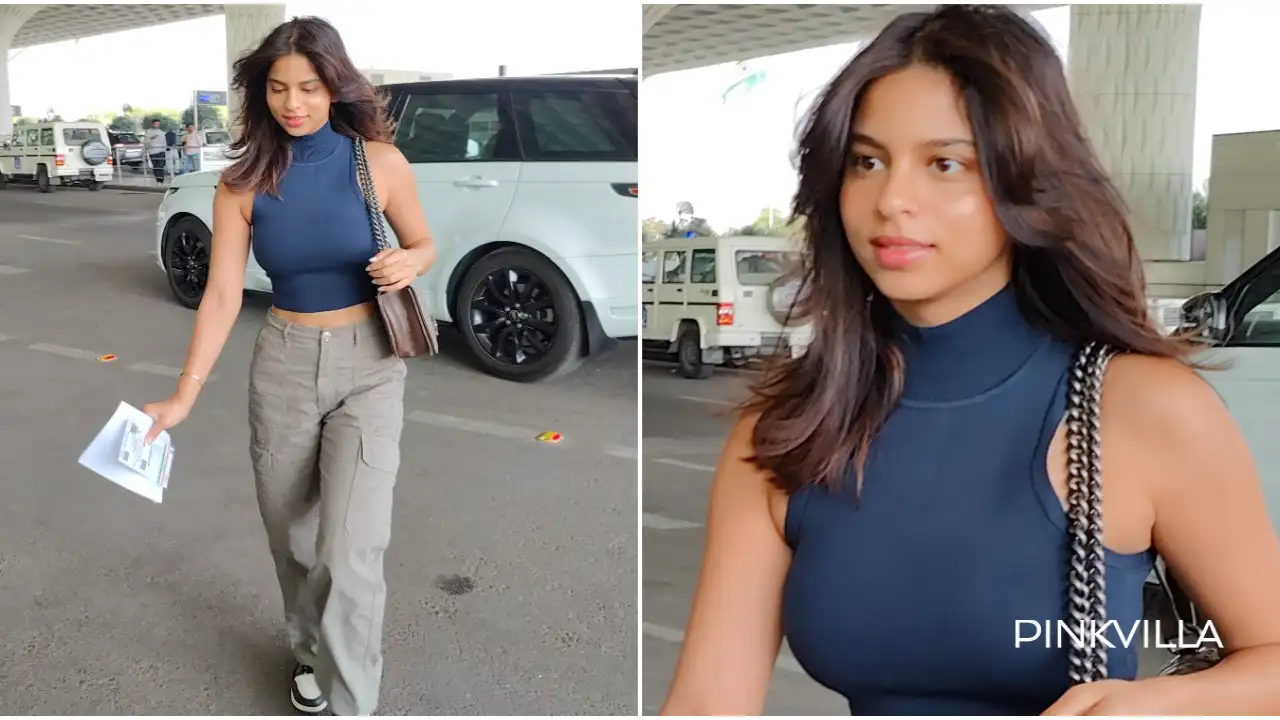 Pics Suhana Khan Flaunts New Hairdo Aces Summer Travel Style In Crop Top With Comfy Cargo