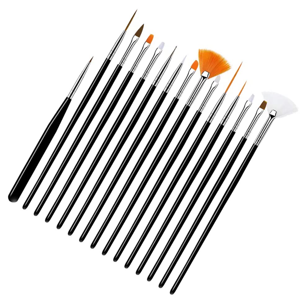 Saviland 5PCS Acrylic Nail Brush Kit with Size 4/8/10/12/16 Acrylic Nail  Brushes for Acrylic Application and 2PCS Nail Art Brush Holders,  Professional Acrylic Brushes for Nails Extension & 3D Carving