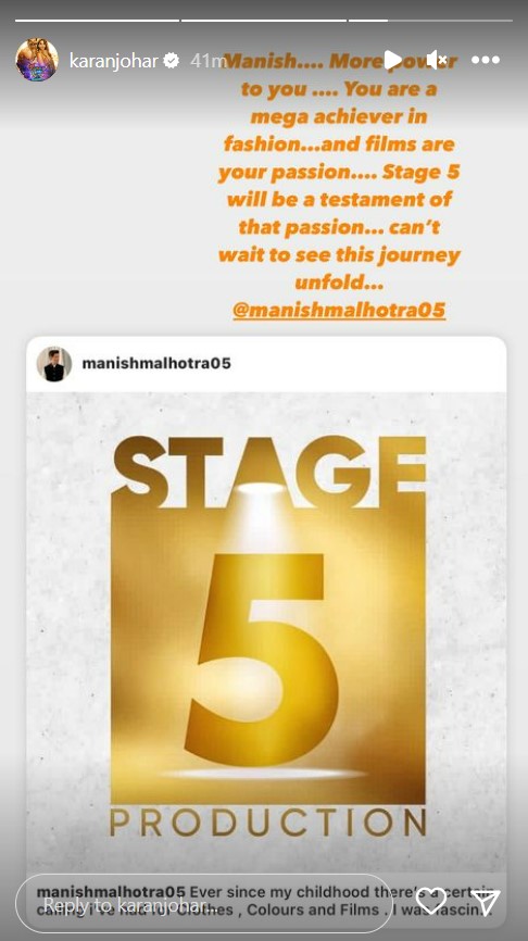 Karan Johar's Instagram story