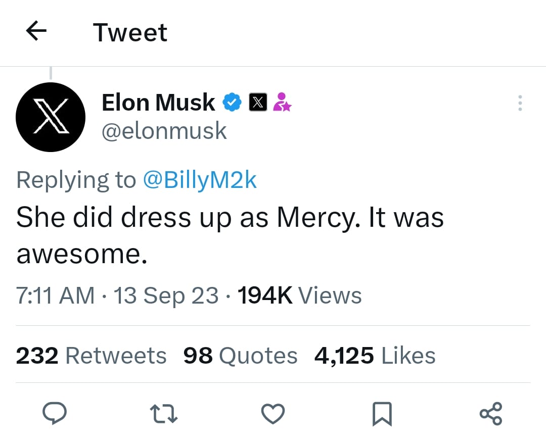 Elon Musk's tweet 