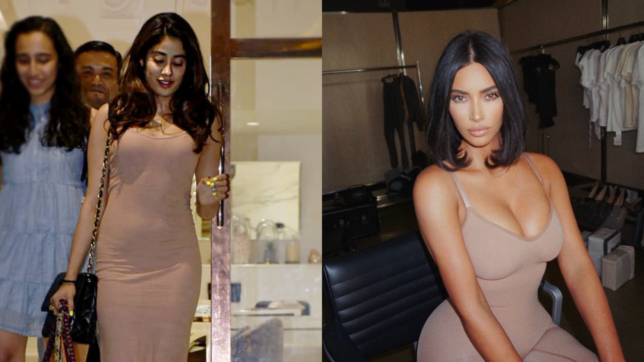 Janhvi and Kim in chic bodycon outfits