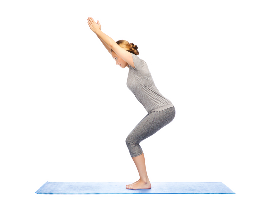 Mysportslounge - Chair pose Yoga and it's Variations Chair pose strengthens  the thighs and ankles, while toning the shoulders, butt, hips, and back. It  stretches the Achilles tendons and shins, and is