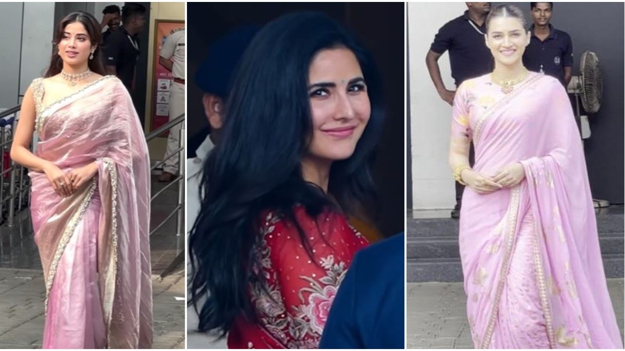 Watch Katrina Kaif Janhvi Kapoor And Kriti Sanon Make Fans Go ‘wow With Traditional Airport 6978