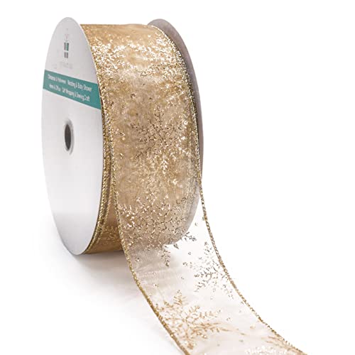 1 Roll Portable Ribbon Add Atmospheres Polyester Printed Snowflake