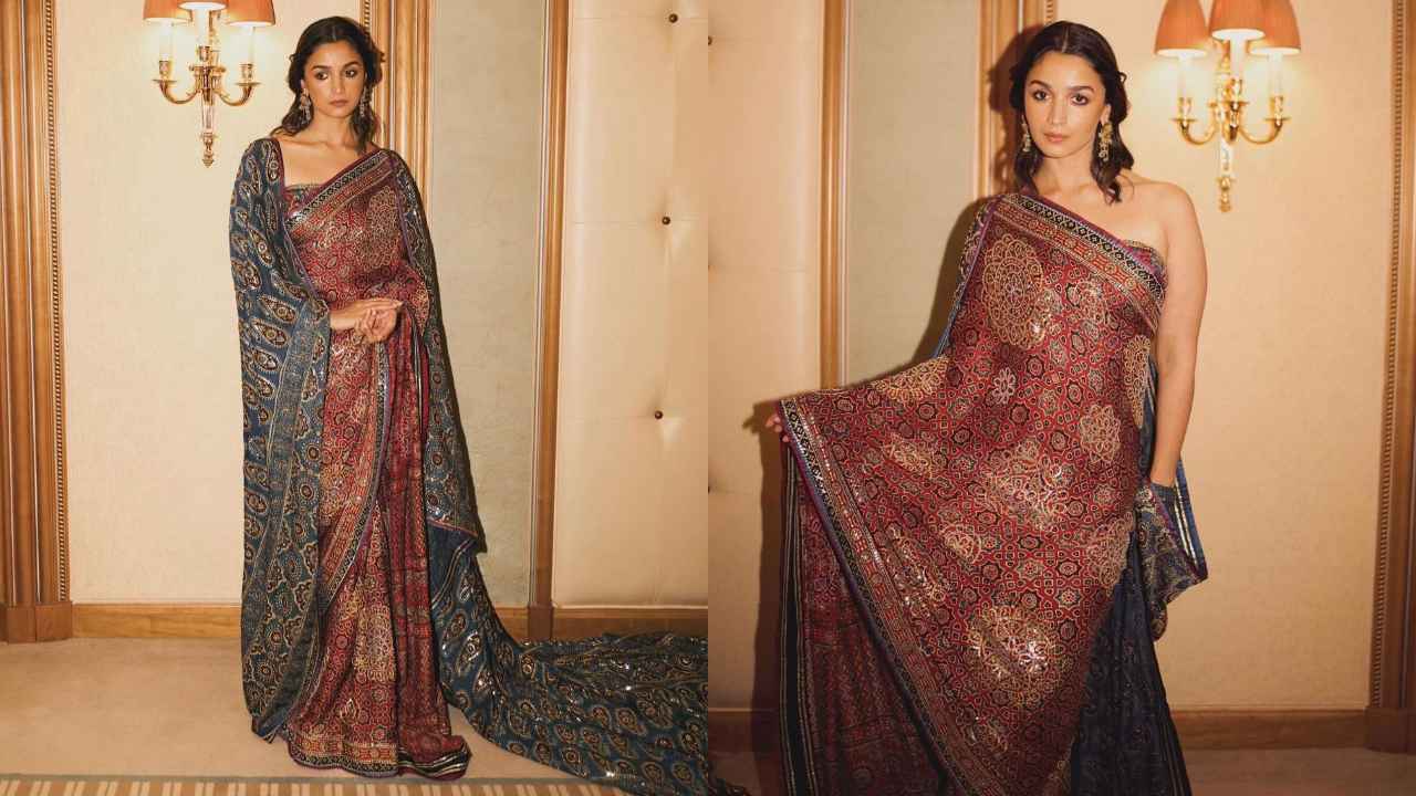 Liked Alia Bhatts Abu Jani Sandeep Khosla Ajrakh Print Saree It Will Soon Become Most Talked 