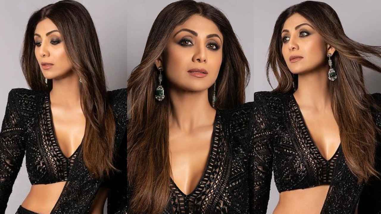 Shilpa Shetty wears slit cut pre-stitched saree for Rakul Preet Singh’s sangeet and it’s super hot (PC: Shilpa Shetty Kundra Instagram)