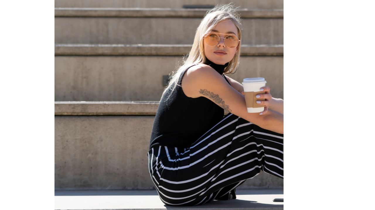 black Striped Culottes with a Vest Top