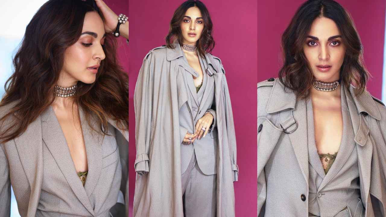 Kiara Advani Astounds With a Pastel Pantsuit, a Neon Yellow Bralette and  Sleek Hair!