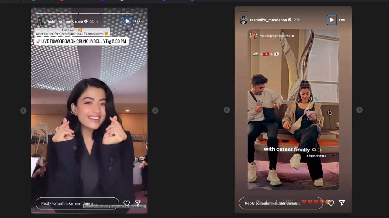 Rashmika Mandanna's Instagram Stories [Instagram]