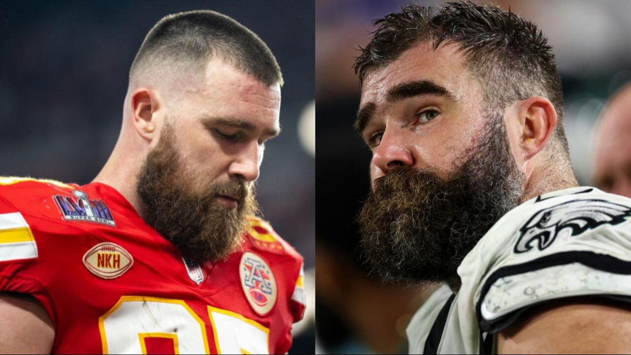 Jason Kelce and Travis Kelce ( Getty Images )