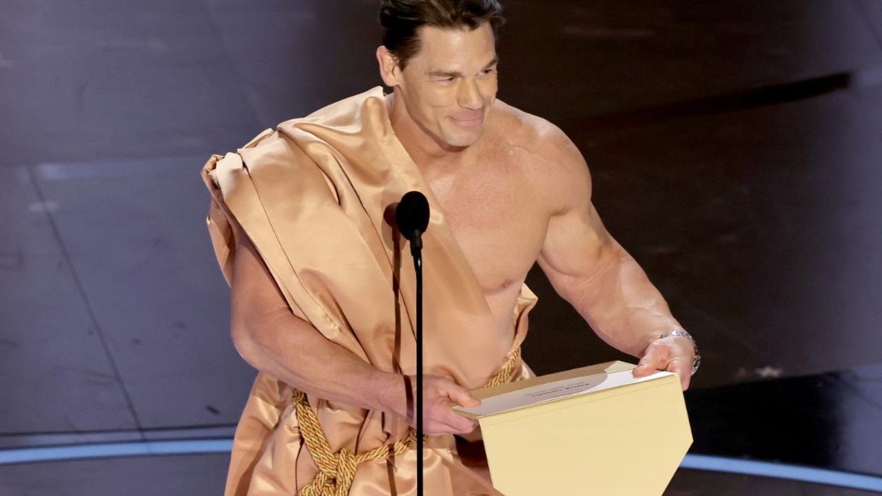 Nearly naked John Cena presents Oscar for best costume design at 2024  Academy Awards - CBS News