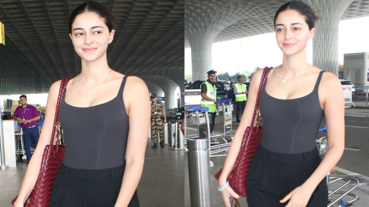 Ananya Panday gives her basic airport look a luxe touch with Bottega Venetta bag worth Rs.8,14,706