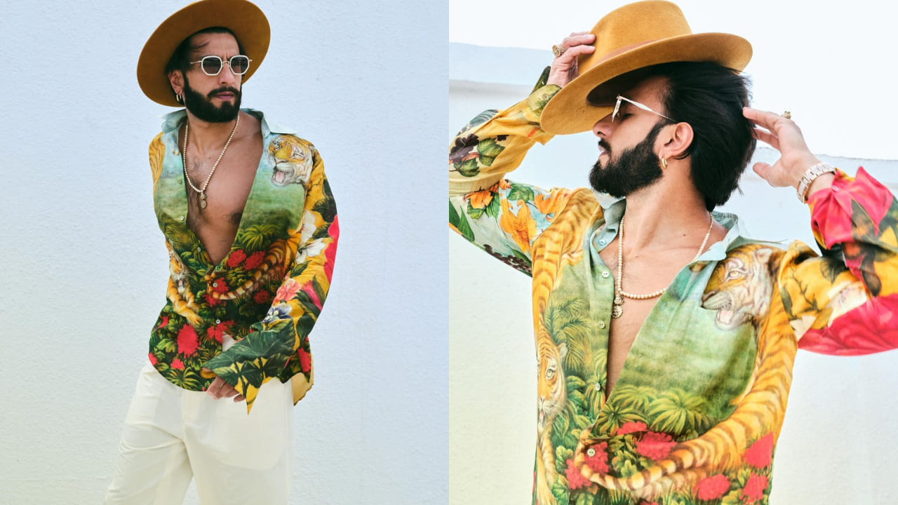 Ranveer Singh in printed shirt