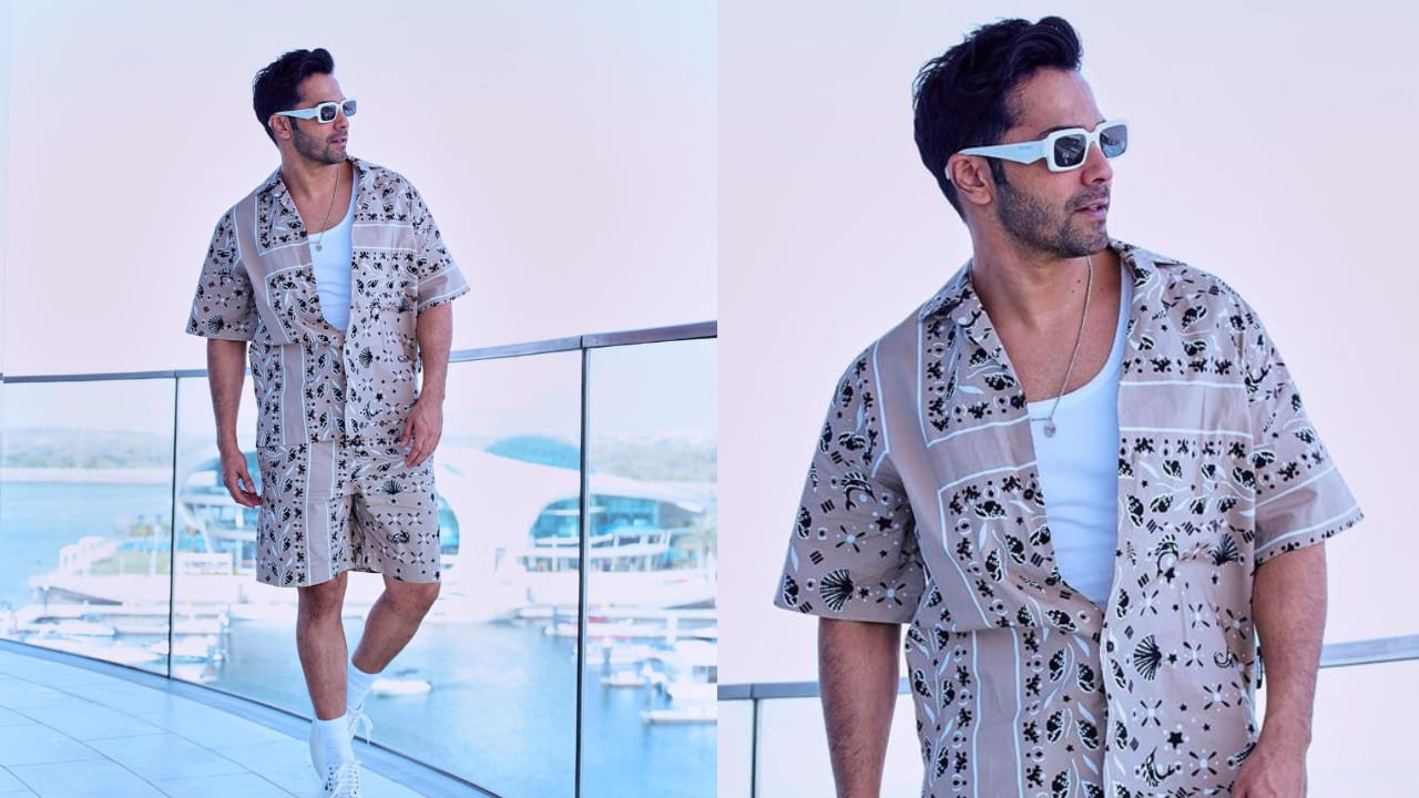 Varun Dhawan in printed co-ord set