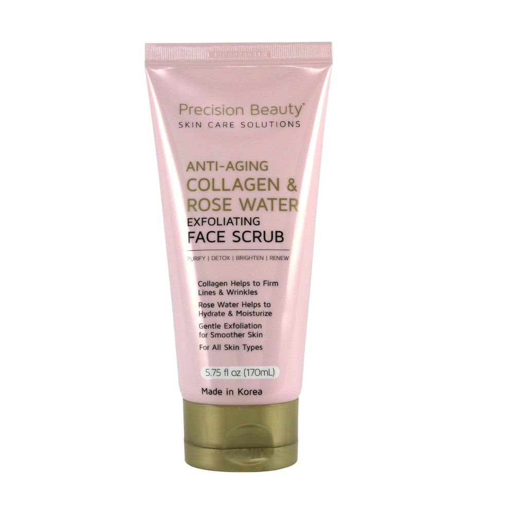 Precision Beauty Anti-aging Collagen and Rose Water Exfoliating Face Scrub