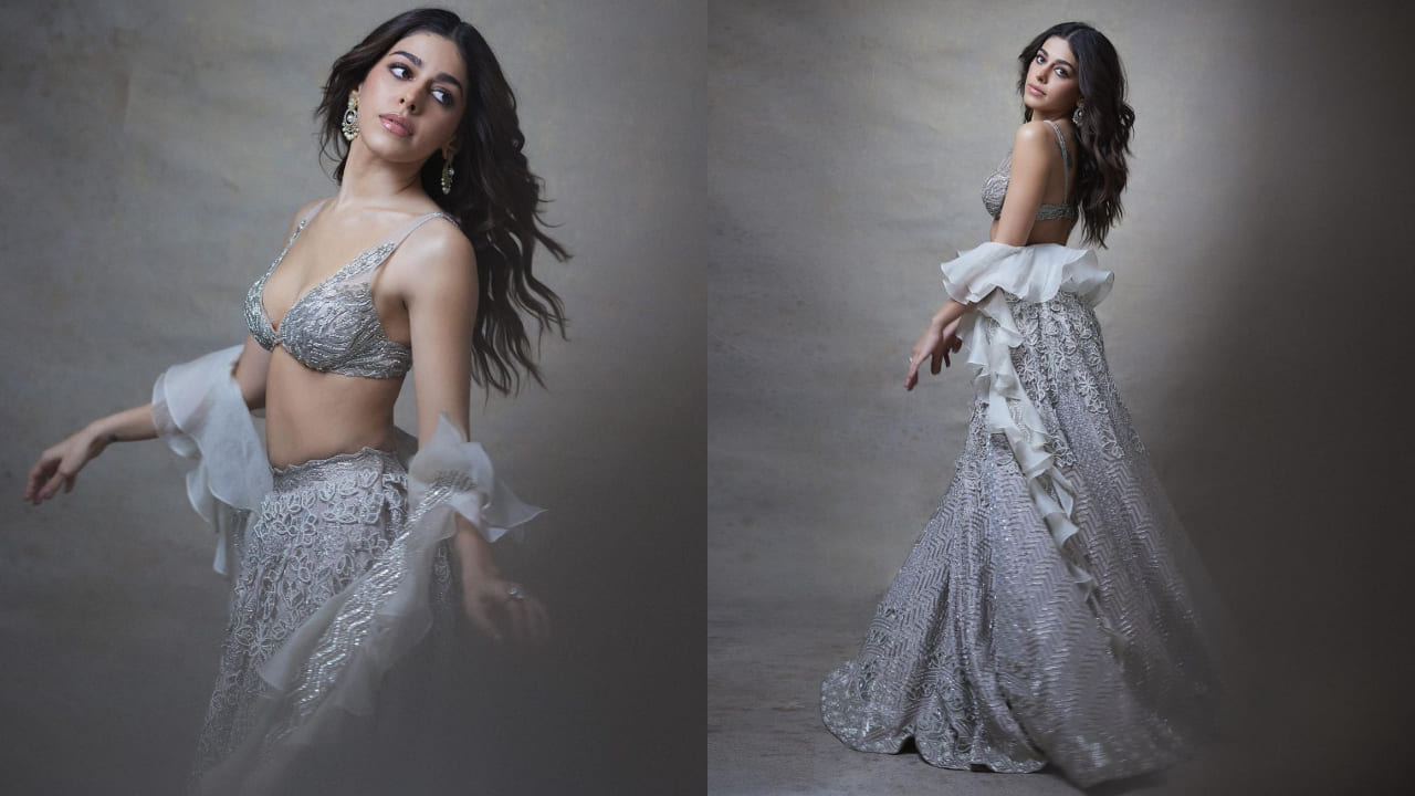 Alaya F in silver lehenga 