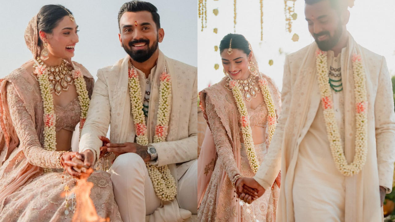 athiya shetty in her bridal lehenga