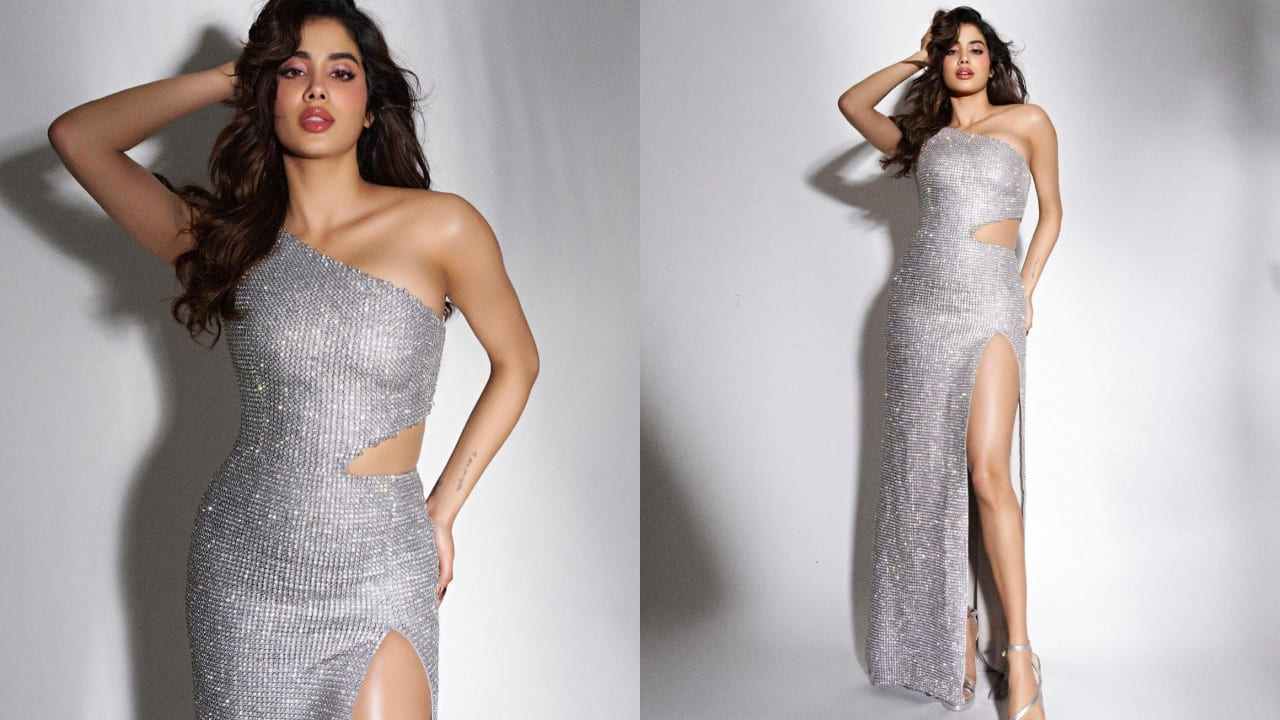 Janhvi Kapoor in shimmery dress 