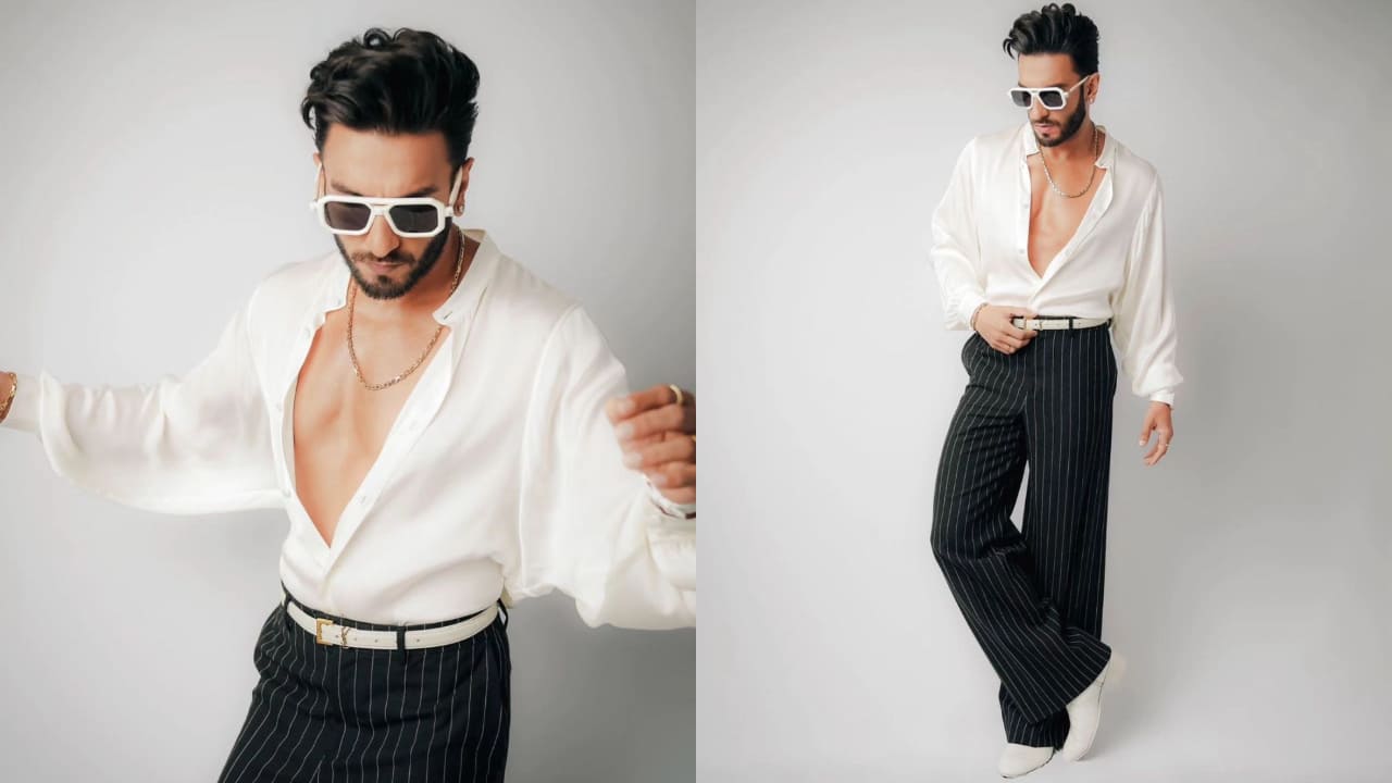 ranveer singh in black and white combo