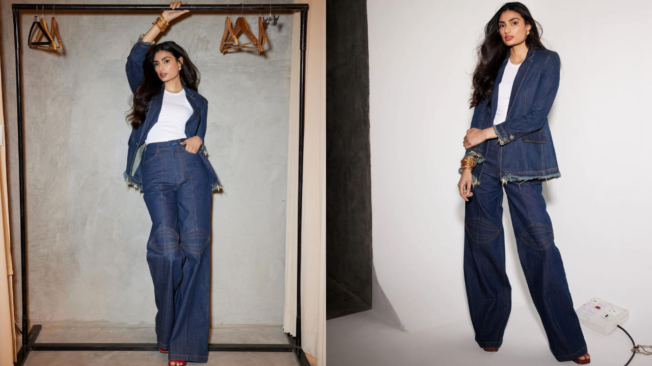 Athiya shetty in denim on denim look 