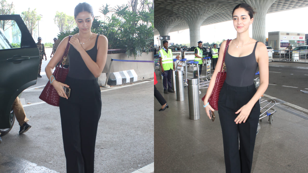 Ananya Panday in all black look 