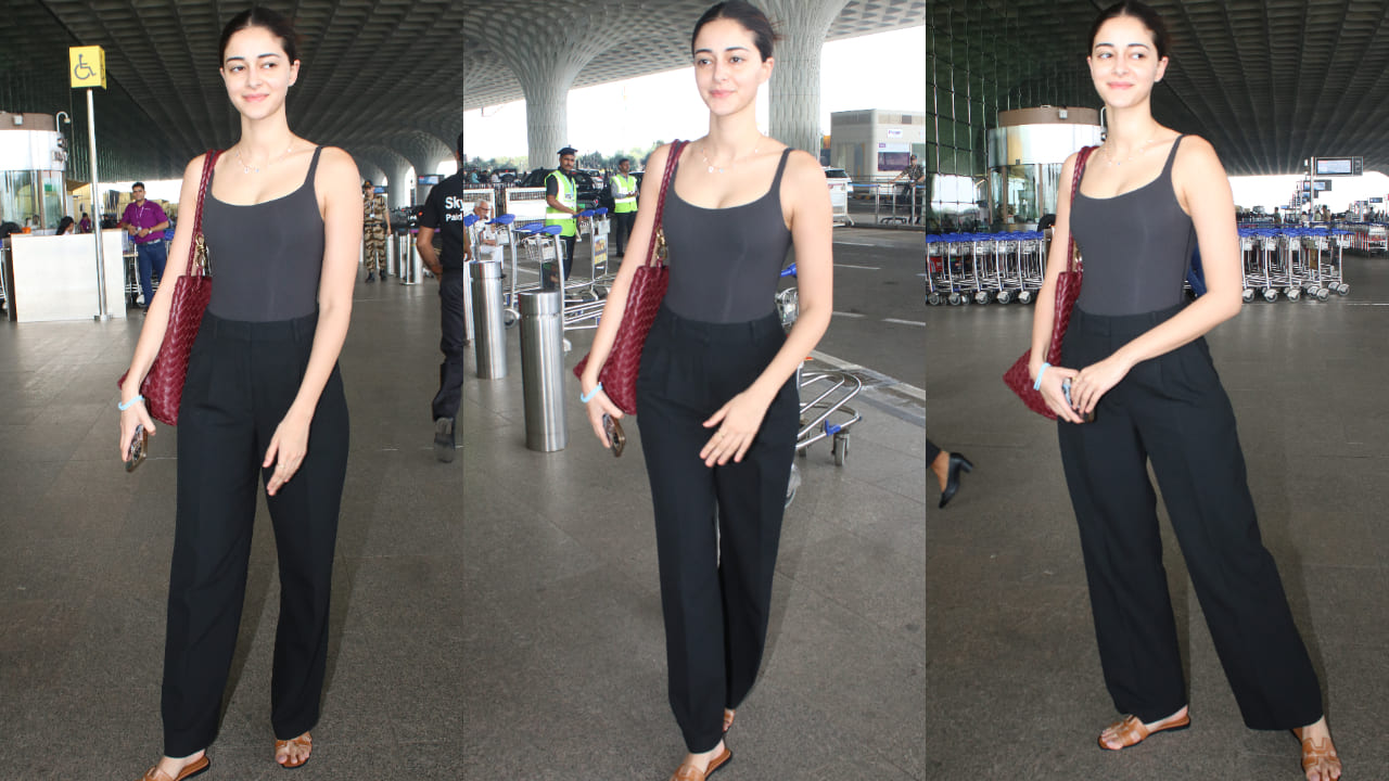 Ananya Panday in all black look 