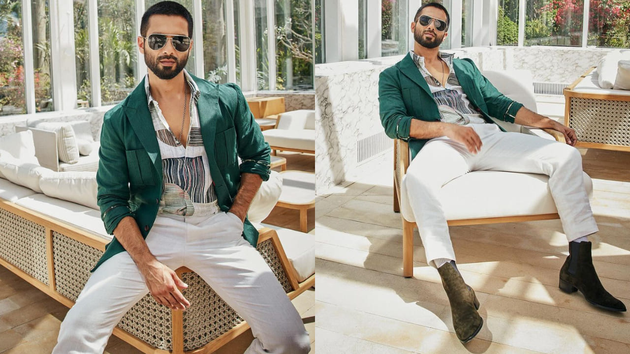 Shahid Kapoor in green & white color combination ( PC: Rohan Shreshta) 