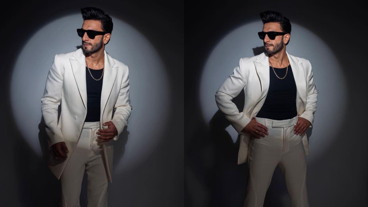 Ranveer Singh in monochromatic look 