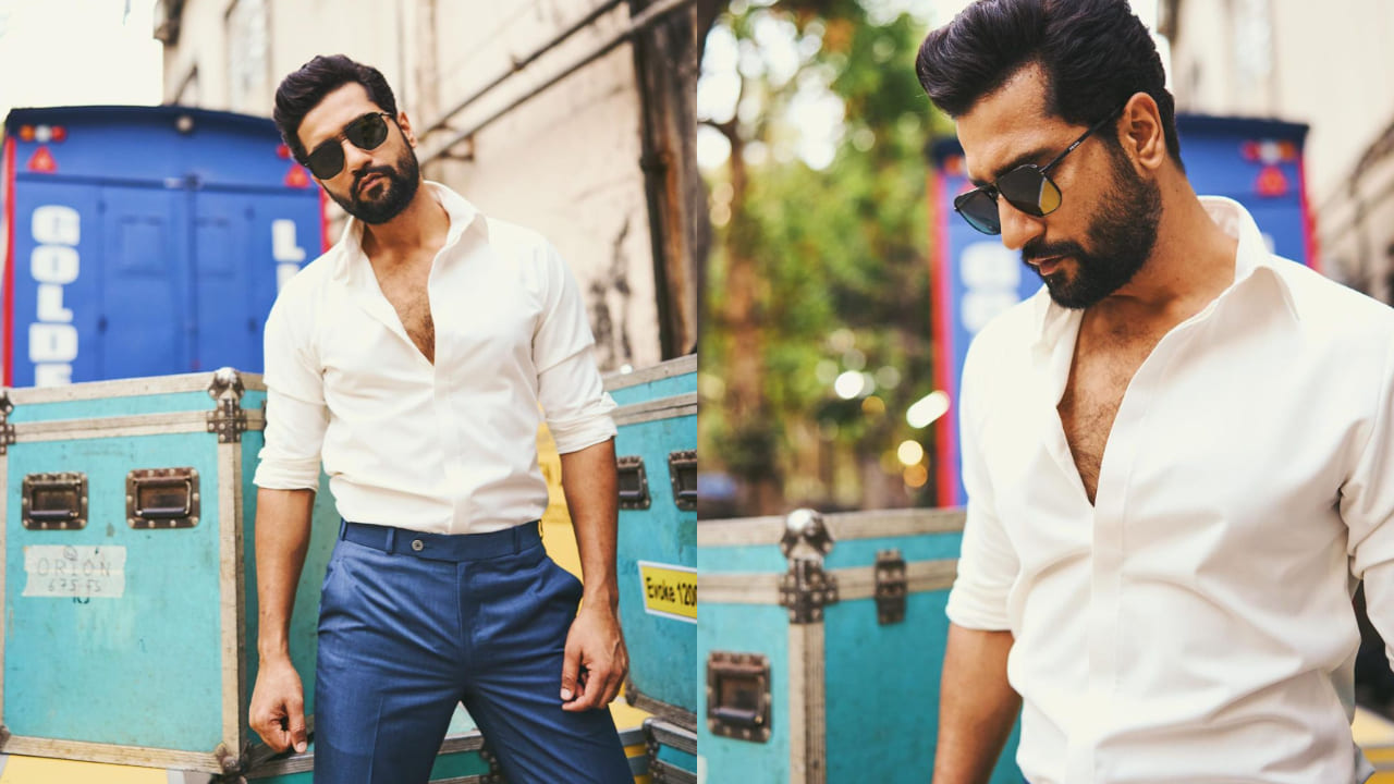 Vicky Kaushal in blue and white color combination ( PC: Psudo) 