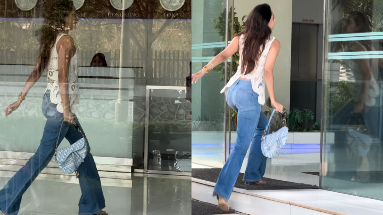 Kiara Advani in white crochet top and Jeans ( PC : Viral Bhayani) 