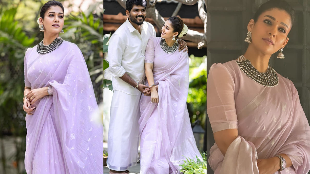 Nayanthara in mauve saree