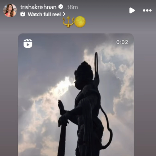 Trisha Krishnan wishes fans on Hanuman Jayanti