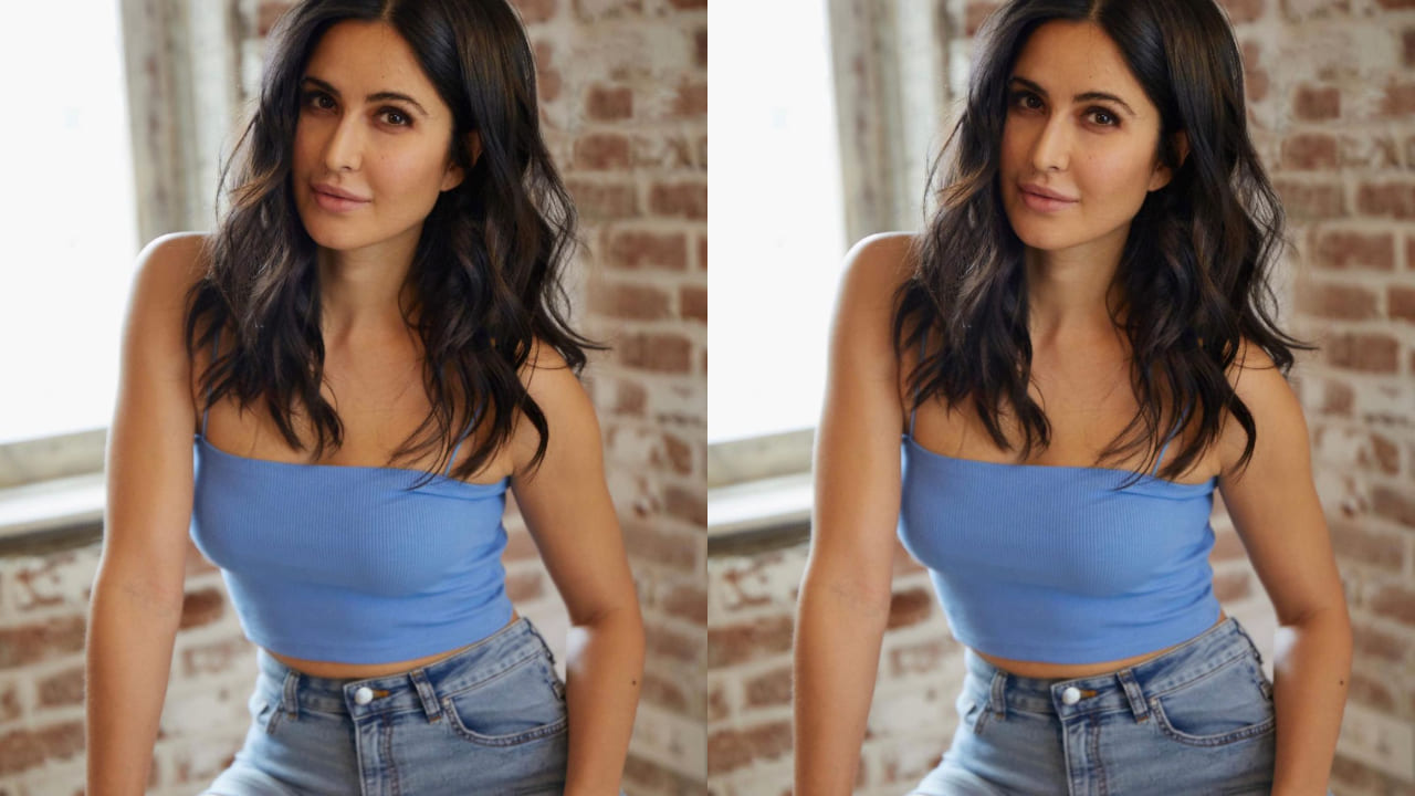 Katrina Kaif in strappy top and denim shorts 